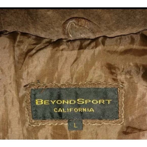 Beyond Sport Suede Jacket Vintage Leather Bomber Grunge Aztec Western Boho 90's - Picture 10 of 14